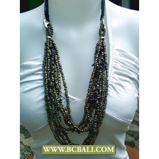 Bcbali Golden Multi Strand Rope Necklace Beading